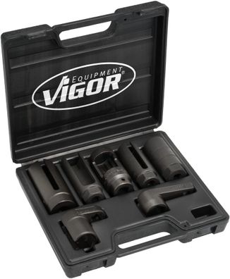 VIGOR Lambdasonden Satz V5676 3/8", 1/2" Außen Doppelsechskant Profil 7-teilig