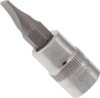 VIGOR Schraubendrehereinsatz V2428N 1/4" Schlitz Profil SW 1 x 5,5 mm