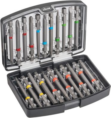 VIGOR Bit Box V6068 1/4" Schlitz Profil, Innen Sechskant Profil Kreuzschlitz