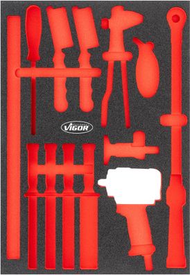 VIGOR Weichschaumeinlage leer V6812-L L x B x H: 563 mm x 393 mm x 35 mm