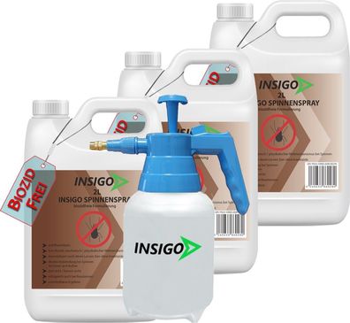 INSIGO 3x2L + 2L Drucksprüher Spinnenspray Mittel Schutz Abwehr vertreiben frei