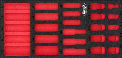 VIGOR Weichschaumeinlage leer V7323-L L x B x H: 393 mm x 188 mm x 35 mm