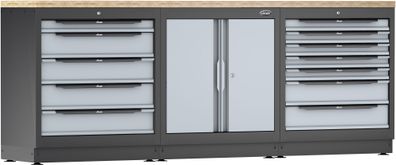 VIGOR Schrankwand-Kombination Starter-Paket Holz V6000-3P1XL L x B x H: 2588 mm