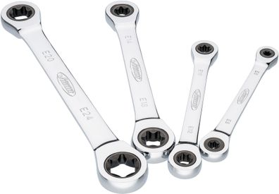 VIGOR Doppel Ratschen-Ringschlüssel Satz V6611/4 E Profil 4-teilig E6 ? E24