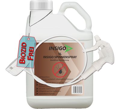 INSIGO 5L + Trigger Anti Spinnenspray Mittel Schutz Abwehr vertreiben gegen frei ex