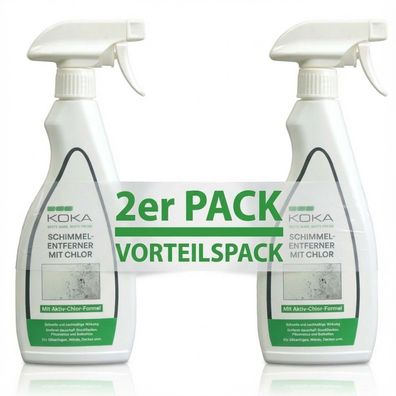 2x KOKA Schimmelentferner Aktiv Chlor Wand Anti Schimmel-Spray Schimmel-Reiniger
