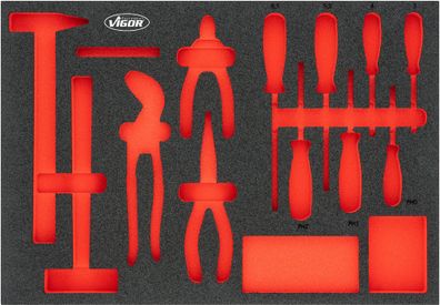 VIGOR Weichschaumeinlage leer V5634N-L L x B x H: 563 mm x 393 mm x 35 mm