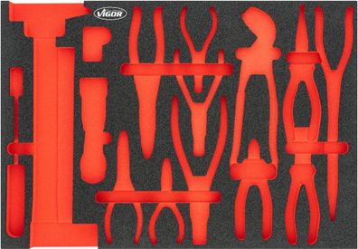 VIGOR Weichschaumeinlage leer V5636N-L L x B x H: 563 mm x 393 mm x 35 mm