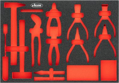 VIGOR Weichschaumeinlage leer V5637N-L L x B x H: 563 mm x 393 mm x 35 mm