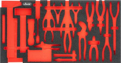 VIGOR Weichschaumeinlage leer V5638N-L L x B x H: 750 mm x 393 mm x 35 mm