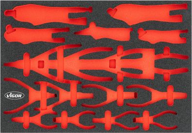 VIGOR Weichschaumeinlage leer V6816N-L L x B x H: 563 mm x 393 mm x 35 mm
