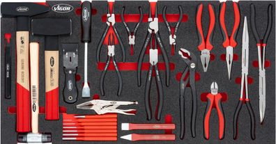 VIGOR Zangen Hammer Meißel Satz für Series XL V5638N 29-teilig