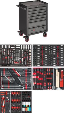 VIGOR Werkstattwagen Series L mit Sortiment V1901/376 376-teilig