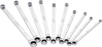 VIGOR Ratschen-Ringschlüssel Satz extra lang V7031 10-teilig 10 ? 19 mm Anzahl