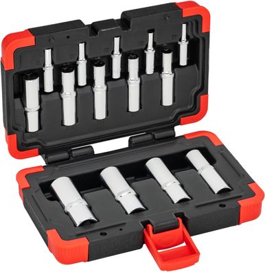 VIGOR Steckschlüsseleinsatz Satz V7014 1/4", 3/8" 1/2" E Profil 14-teilig E4-E24