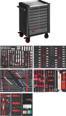 VIGOR Werkstattwagen Series L mit Sortiment V1901-X/376 376-teilig