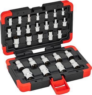 VIGOR Steckschlüsseleinsatz Satz V2687N 1/4", 3/8", 1/2" 28-teilig E4 ? E24