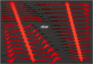 VIGOR Schraubenschlüssel-Einlage leer L V6643N-L L x B x H: 563 mm x 393 mm x 35