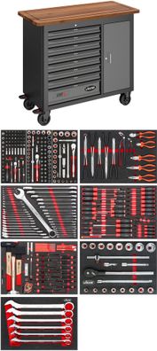 VIGOR Mobile Werkbank Series L mit Sortiment V4813/NKW 336-teilig