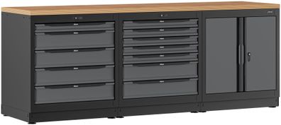 VIGOR Schrankwand-Kombination Starter-Paket Holz V6000-3P1XLD 2588 mm x 700 mm