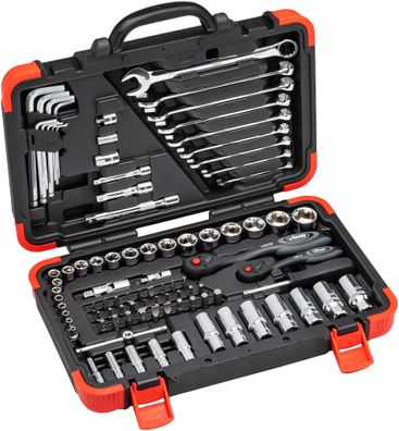 VIGOR Werkzeugkoffer V2470N 5/16", 1/4", 3/8" E Profil, T Profil, Innen