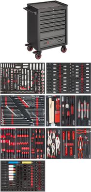 VIGOR Werkstattwagen Series L mit Sortiment V1901/442 442-teilig