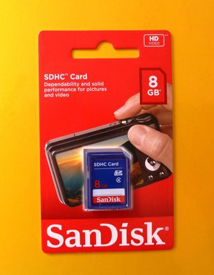 NEU: 8GB SanDisk SDHC Secure Digital (SD) 8 GB Class 4