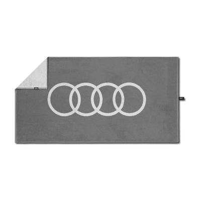 Original Audi Handtuch Badehandtuch Ringe Logo 80x150cm Strandtuch grau 3132501400