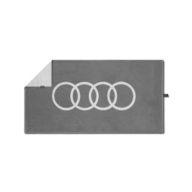 Original Audi Handtuch Badehandtuch Ringe Logo 50x100cm Strandtuch grau 3132501300