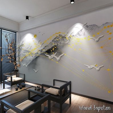 Vlies Fototapete Wandtapete Wandbilder Abstraktem Landschafts Vogel 4209