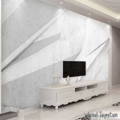 Vlies Fototapete Wandtapete Wandbilder Abstrakte Geometrische Grau und Weiß 4218