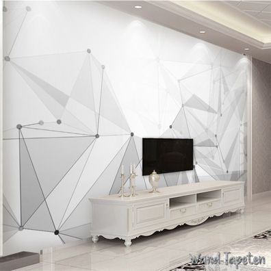 Vlies Fototapete Wandtapete Wandbilder Abstrakte Geometrische Schwarz Weiße 4219