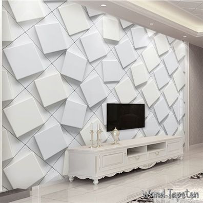 Vlies Fototapete Wandtapete Wandbilder 3D Effekt Abstrakte Geometrische in Grau 4222