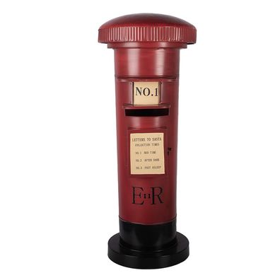 Clayre & Eef Weihnachtsdekorationsfigur Briefkasten Ø 36x86 cm Rot Metall