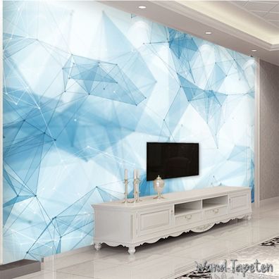 Vlies Fototapete Wandtapete Wandbilder Elegantes Blaues Geometrisches 4231