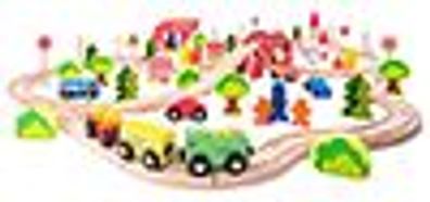 Großes Eisenbahn-Set mit Brücke und Haltestelle - Starterset