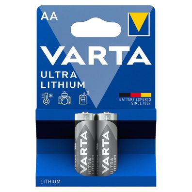 Varta ULTRA Lithium Batterien AA Mignon 1,5V Mignon 6106 LR6 2er Blister LR06
