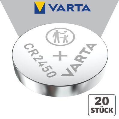 20x Varta CR2450 CR 2450 3 V Lithium Industrieware Bulk Batterie Knopfzelle