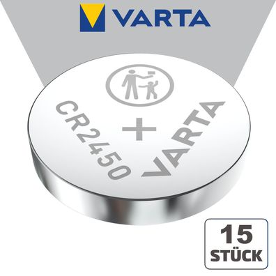 15x Varta CR2450 CR 2450 3 V Lithium Industrieware Bulk Batterie Knopfzelle