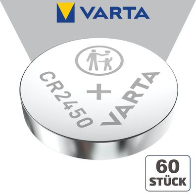 60x Varta CR2450 CR 2450 3 V Lithium Industrieware Bulk Batterie Knopfzelle