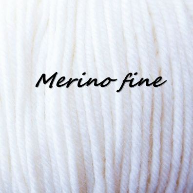 50 g Merino fine 100% Merinowolle von Rellana Lauflänge125m Nr 201 weiß