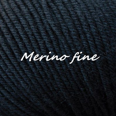 50 g Merino fine 100% Merinowolle von Rellana Lauflänge125m Nr 202 schwarz
