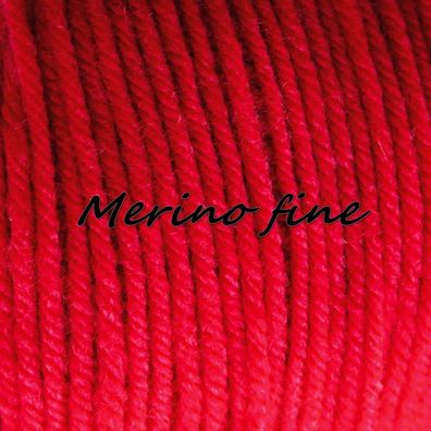 50 g Merino fine 100% Merinowolle von Rellana Lauflänge125m Nr 203 rot