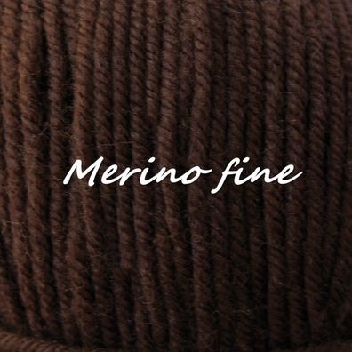 50 g Merino fine 100% Merinowolle von Rellana Lauflänge125m Nr 206 braun