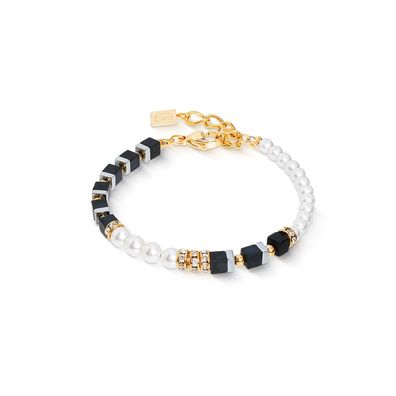 Coeur de Lion Armband 4354/30-1300 Precious Fusion Offset black-pearl, Gold plattiert