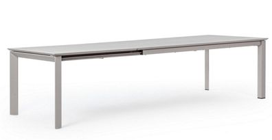 Tisch Konnor 200-300 x 110 x 76 cm Aluminium Weiß