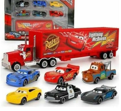7er-Pack Cars 2 Lightning McQueen Rennwagen Bil & Mack