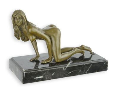 Bronzeskulptur Dame Akt Erotik Replikat Retro Design Dekoration