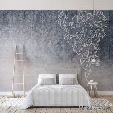 Vlies Fototapete Wandtapete Wandbilder Minimalisten Marineblau Muster 4271