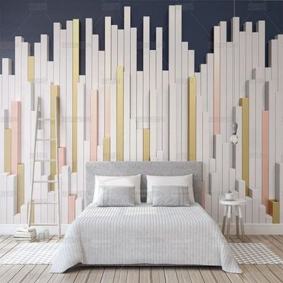 Vlies Fototapete Wandtapete Wandbilder 3D Gold mit Rechteckigem Grundriss 4274